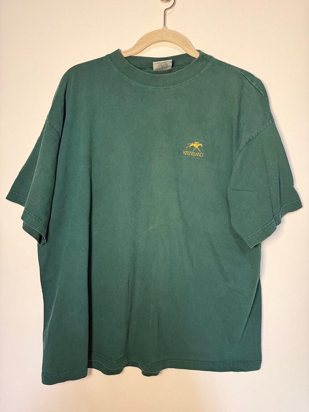 VTG Keenland Horse Racing Kentucky Derby Green T-Shirt Embroidered Adult XL